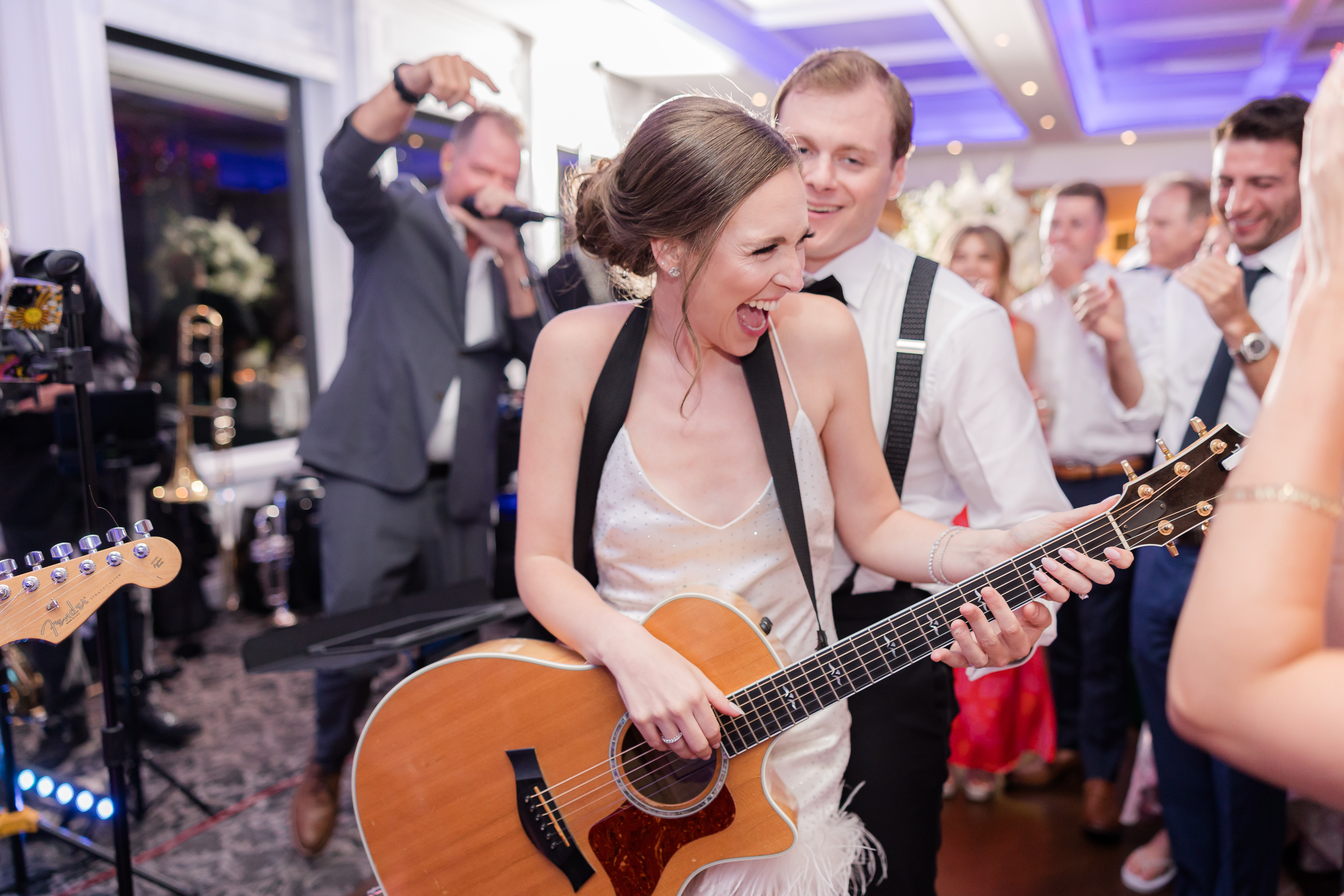 husband and wife enjoying their wedding day 