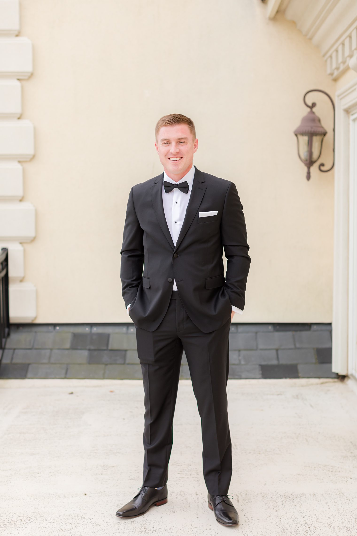 groom ready to say I do at Ashford Estate