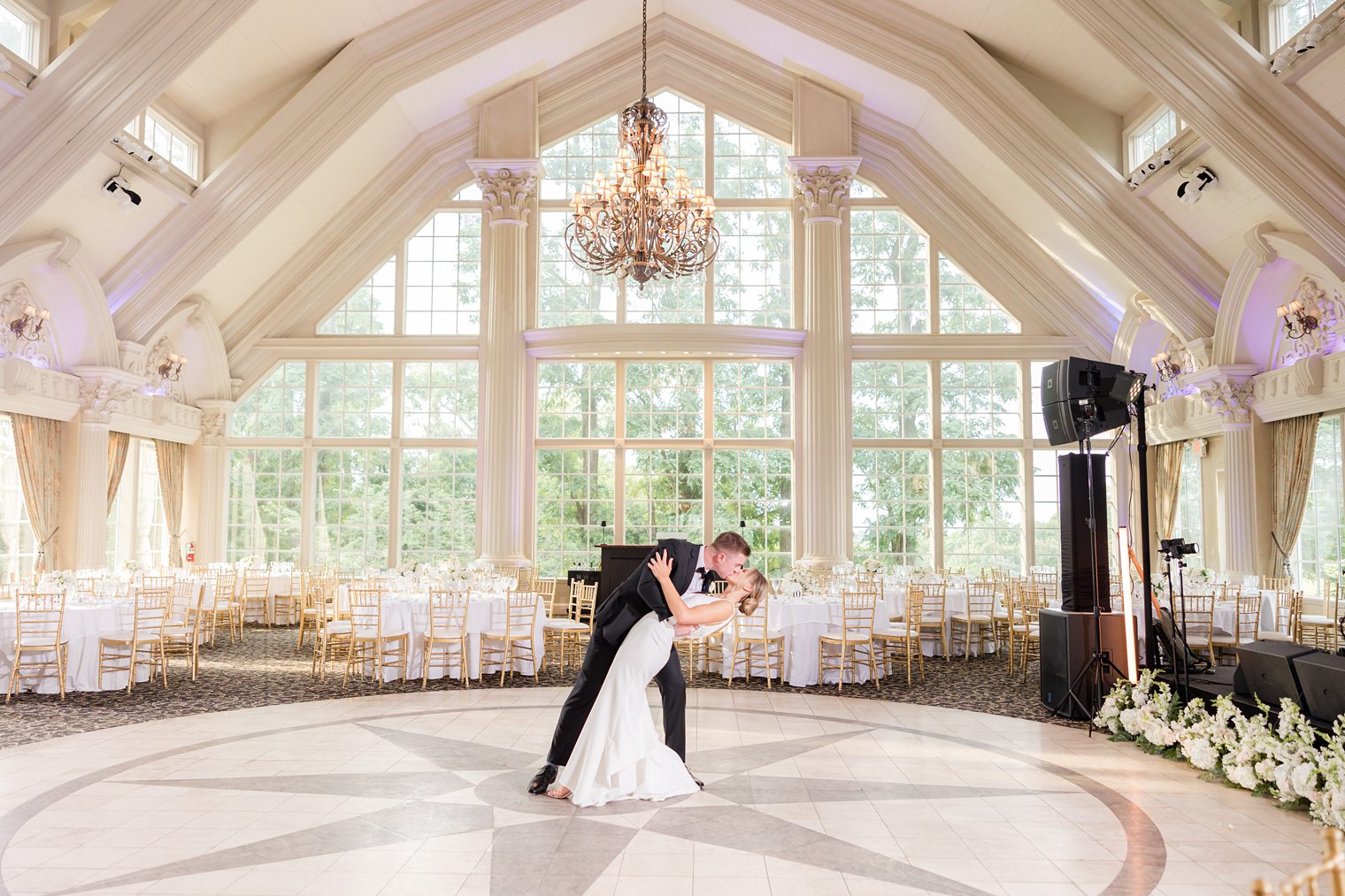 Husband and Wife practicing for their first dance as married couple