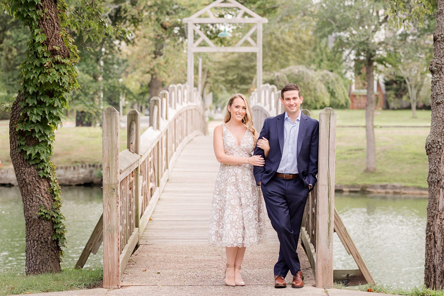 couple modeling at their engagement session 