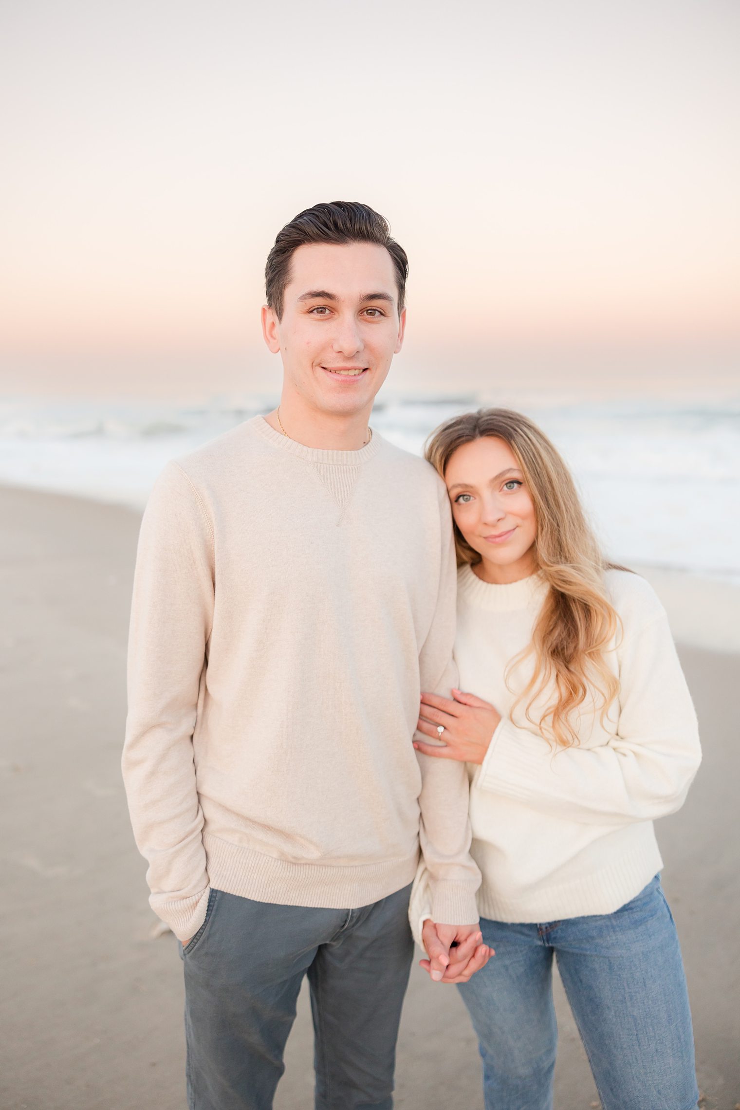 Couple posing for their engagement session