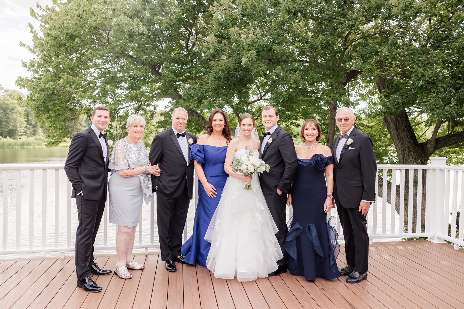 groom and bride with their families