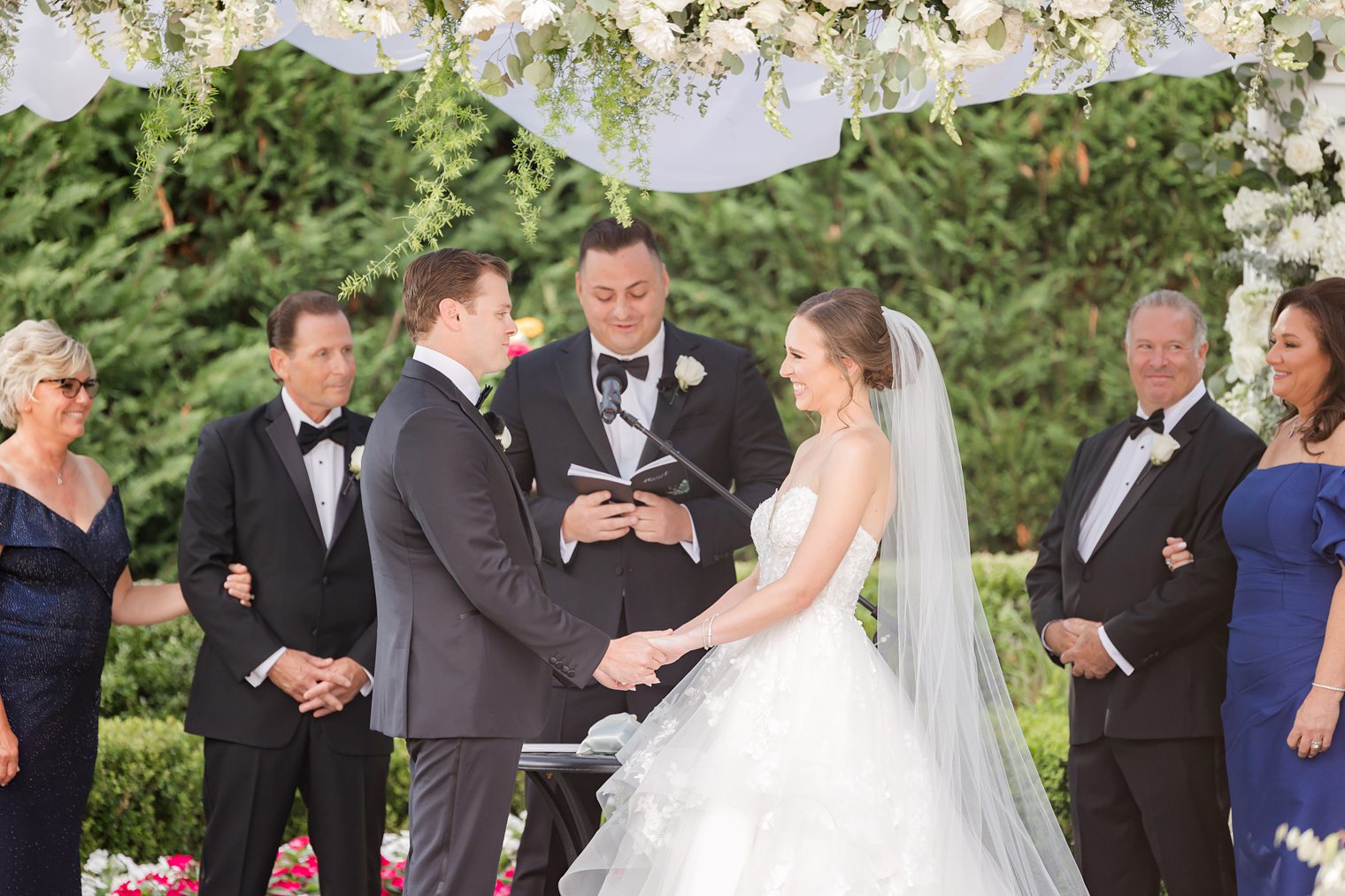 bride and groom sharing the aisle