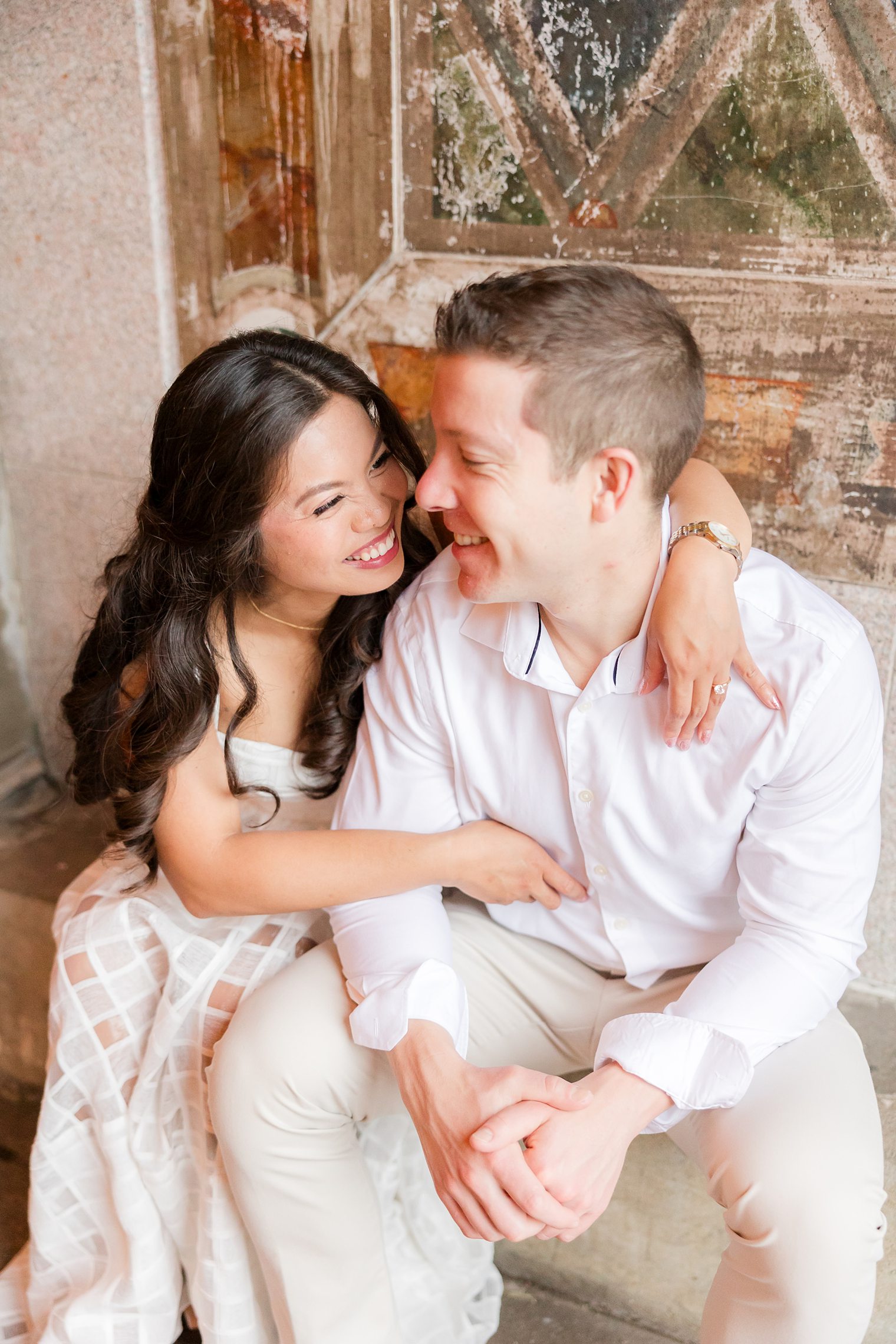 beautiful couple looking each other with love 