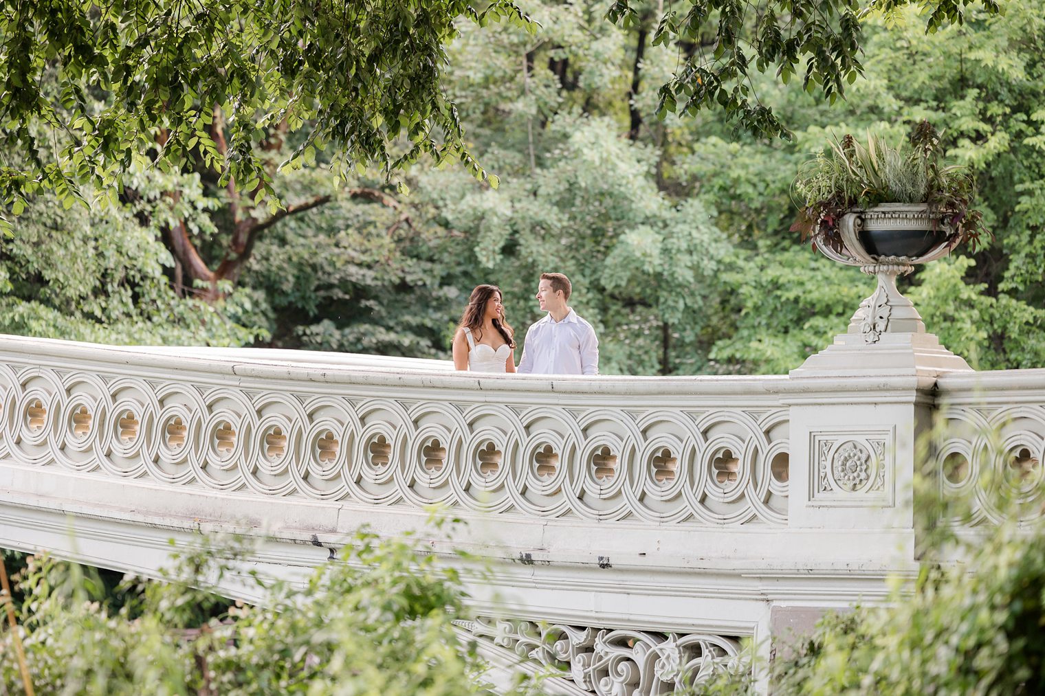 future husband and wife enjoying their engagement session