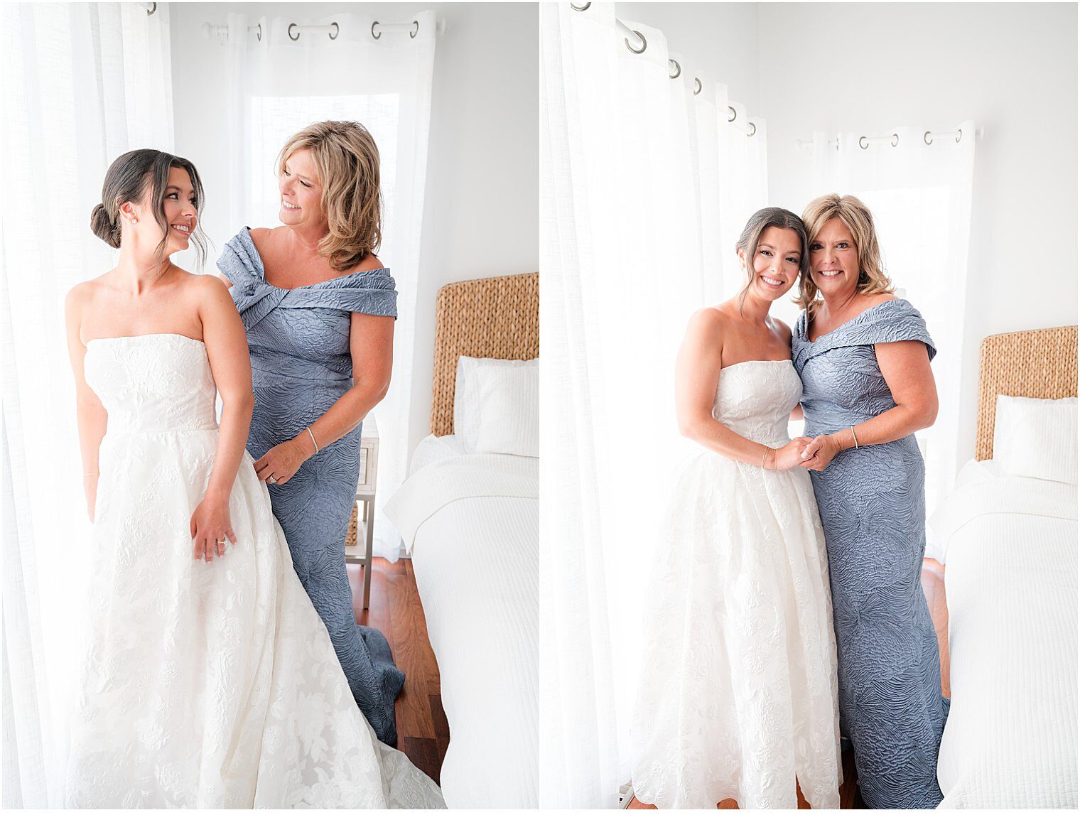 mother of bride and bride enjoying their mother - daughter time 