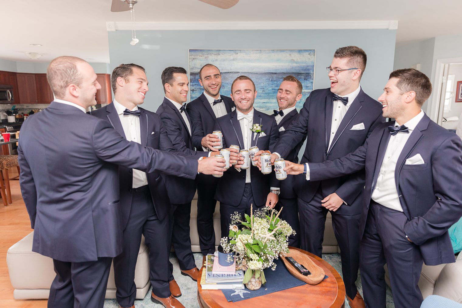 groom and his best men before walking to the aisle 