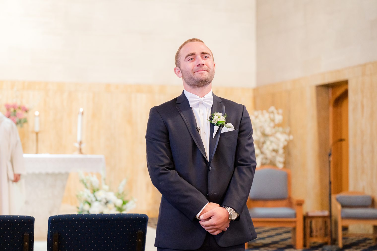 groom waiting for his future wife