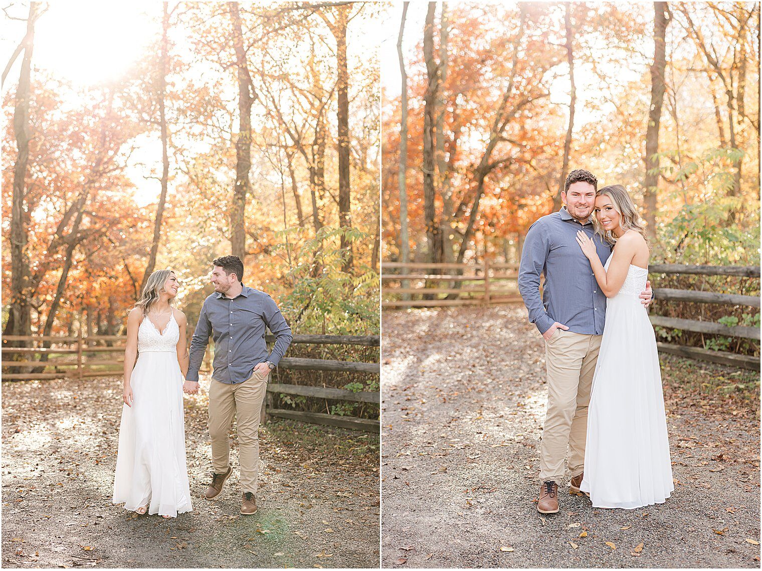 beautiful couple modeling for their engagement session