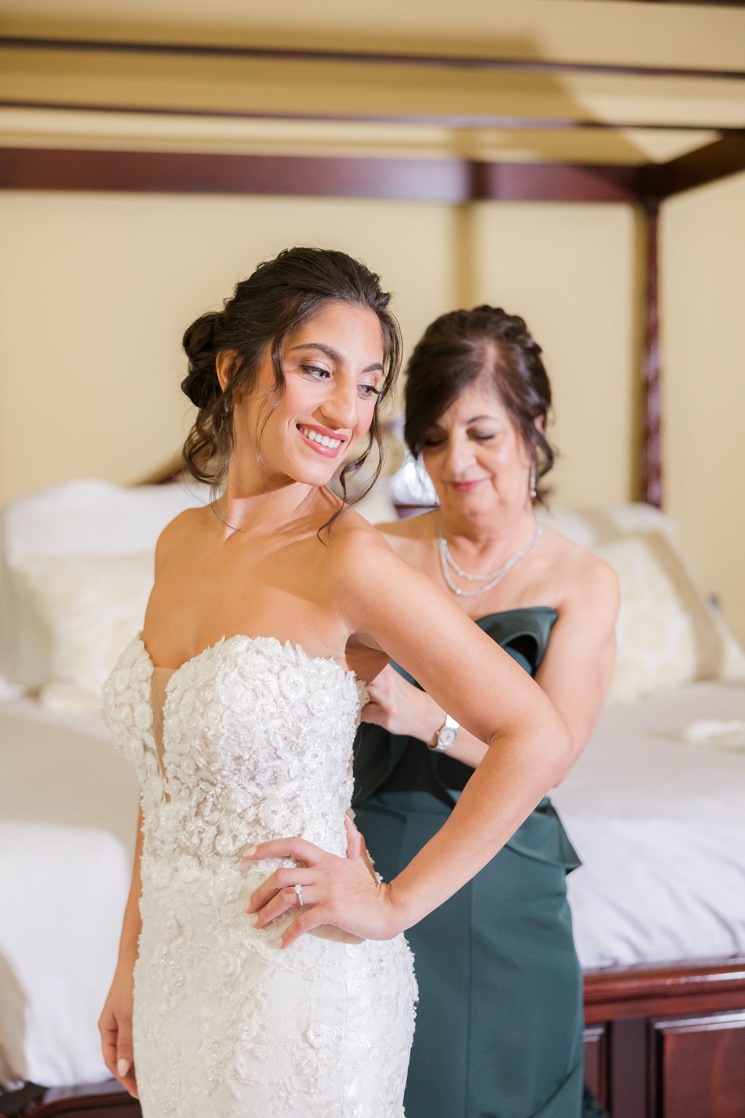 Bride and with her mother 