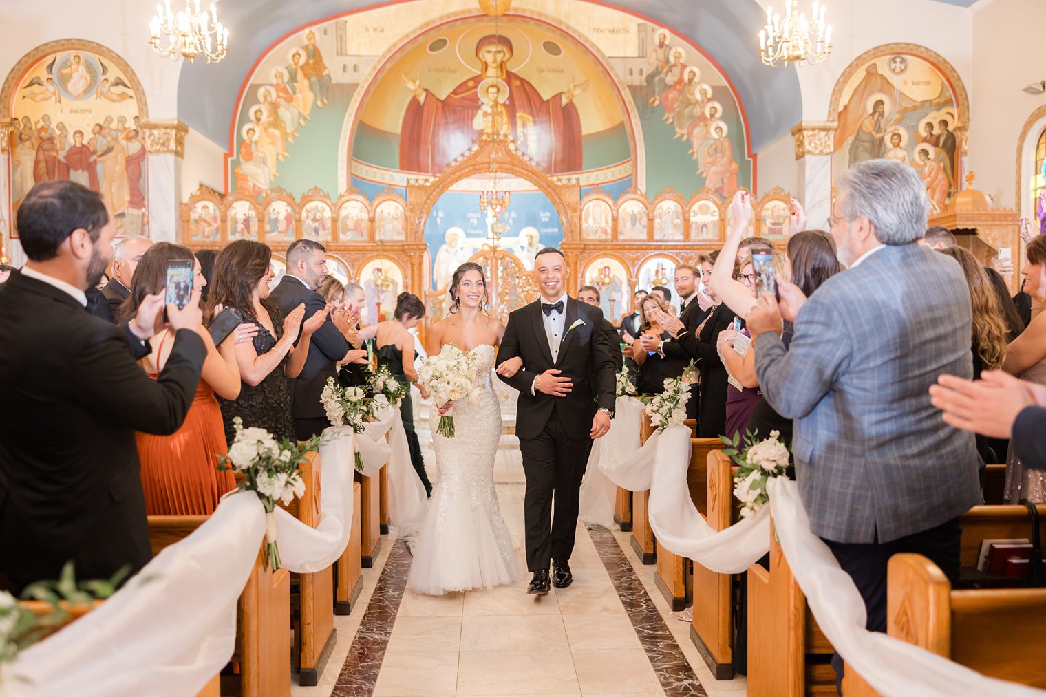 walking out the aisle as husband and wife