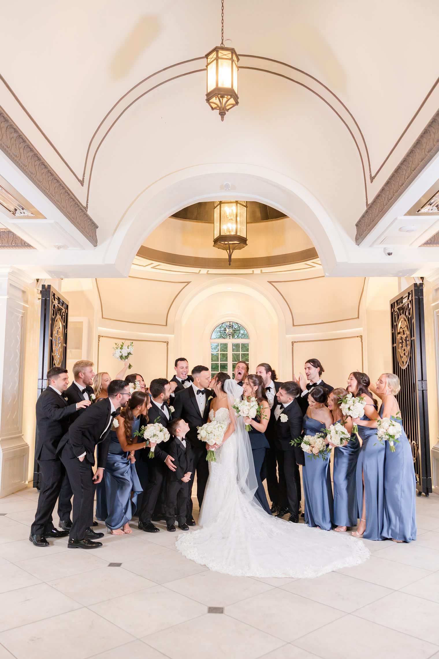 bridesmaids and best men celebrating their friends 