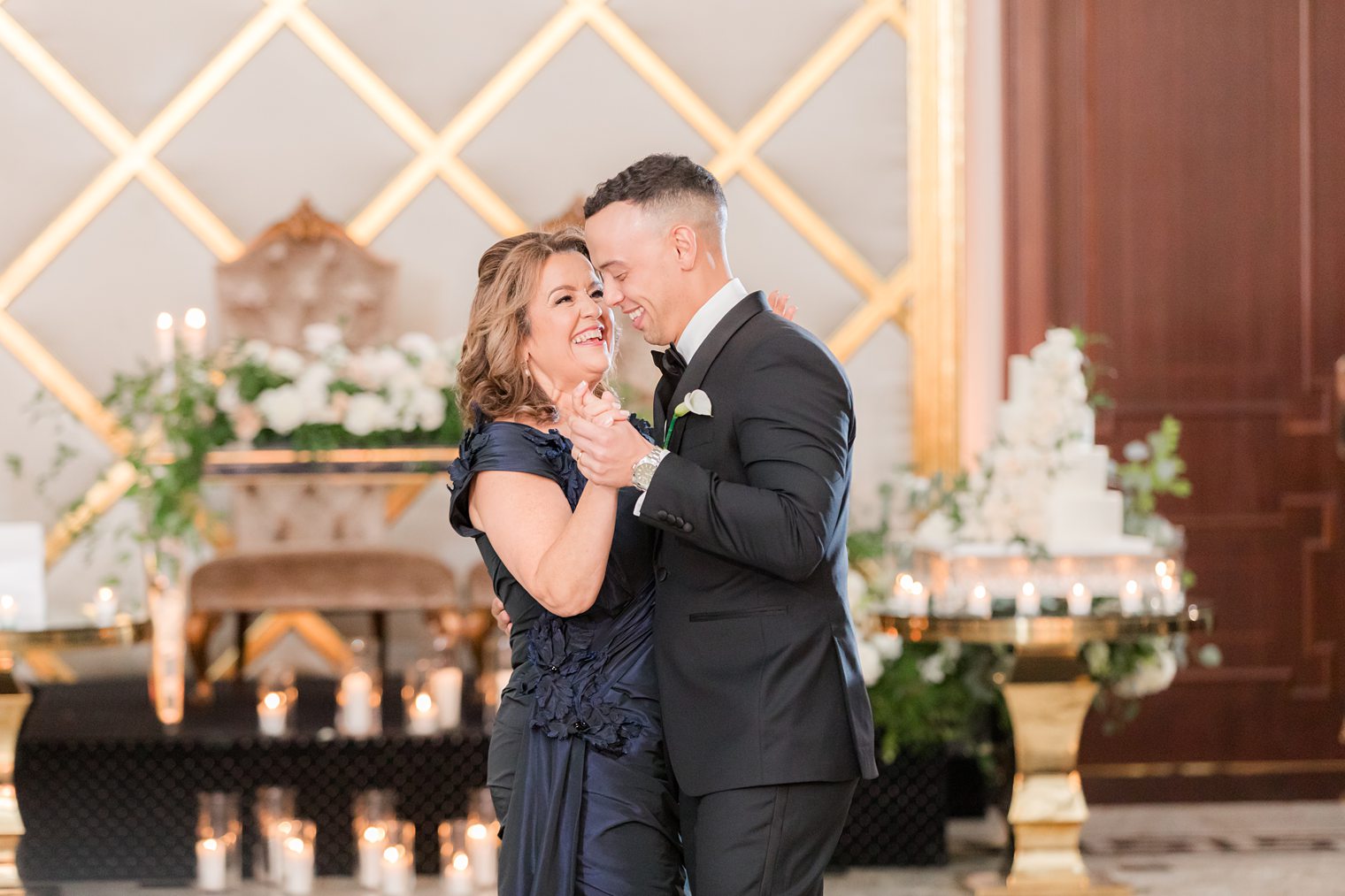 Mother of the groom sharing a dance during the wedding day