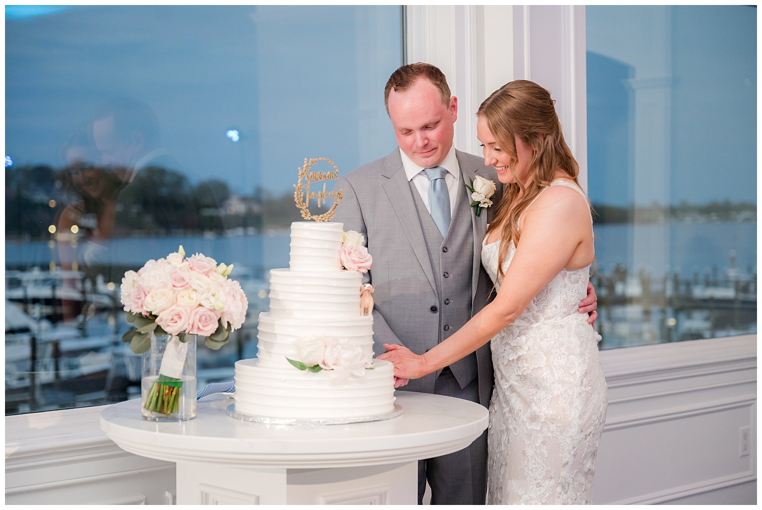 cutting the cake