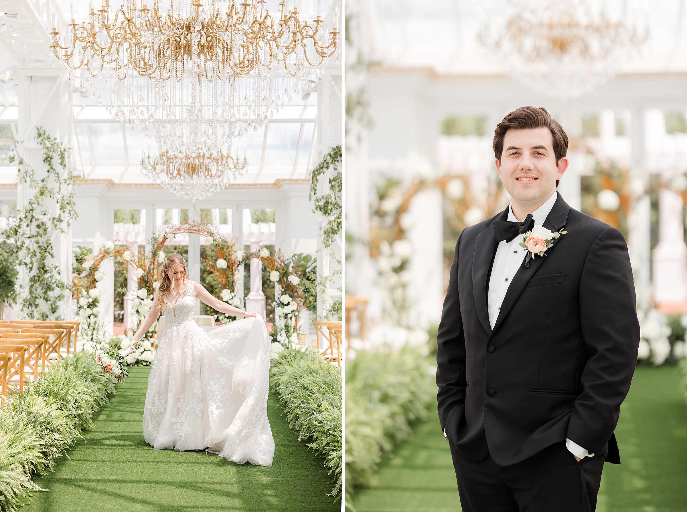 Bride and groom photos at the ceremony space