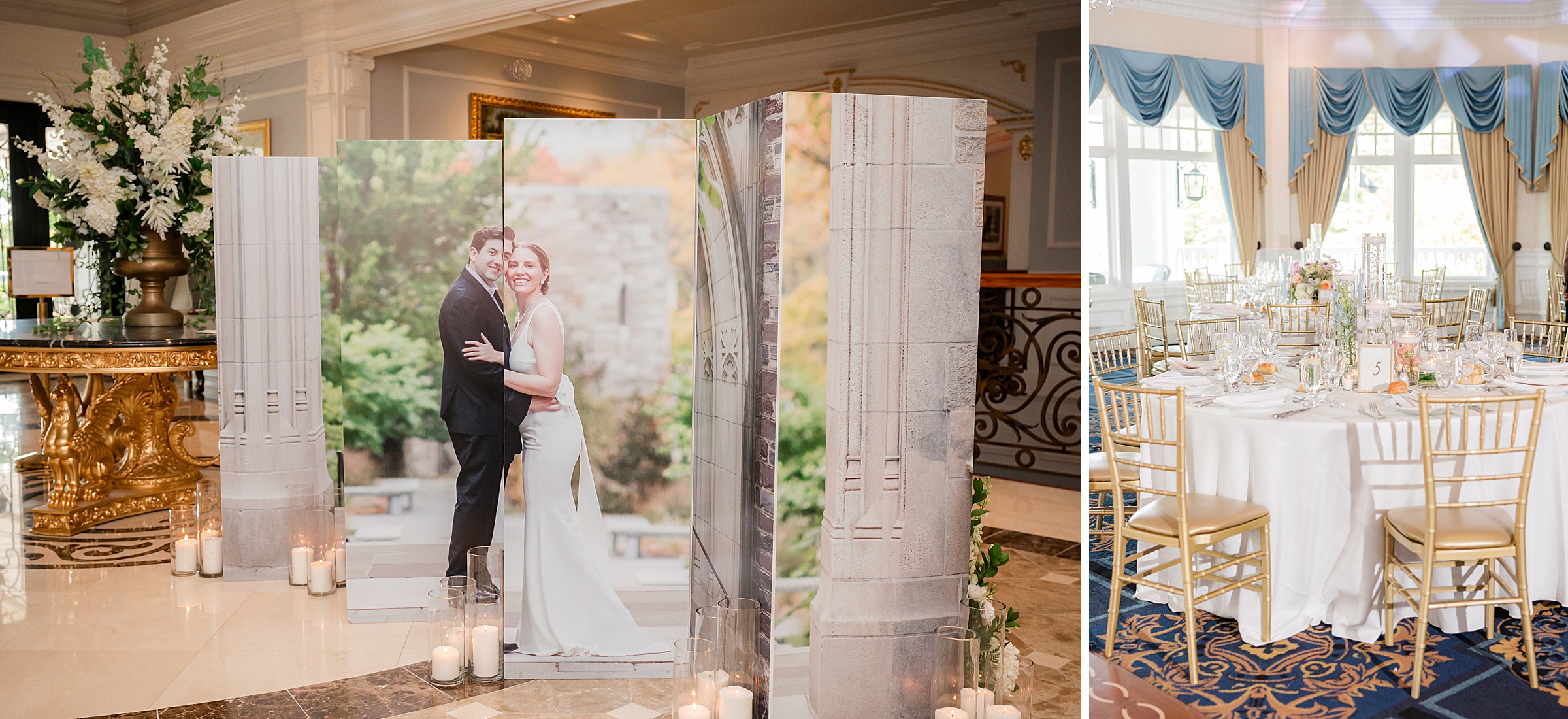 Reception details sign at Eagle Oaks Country Club