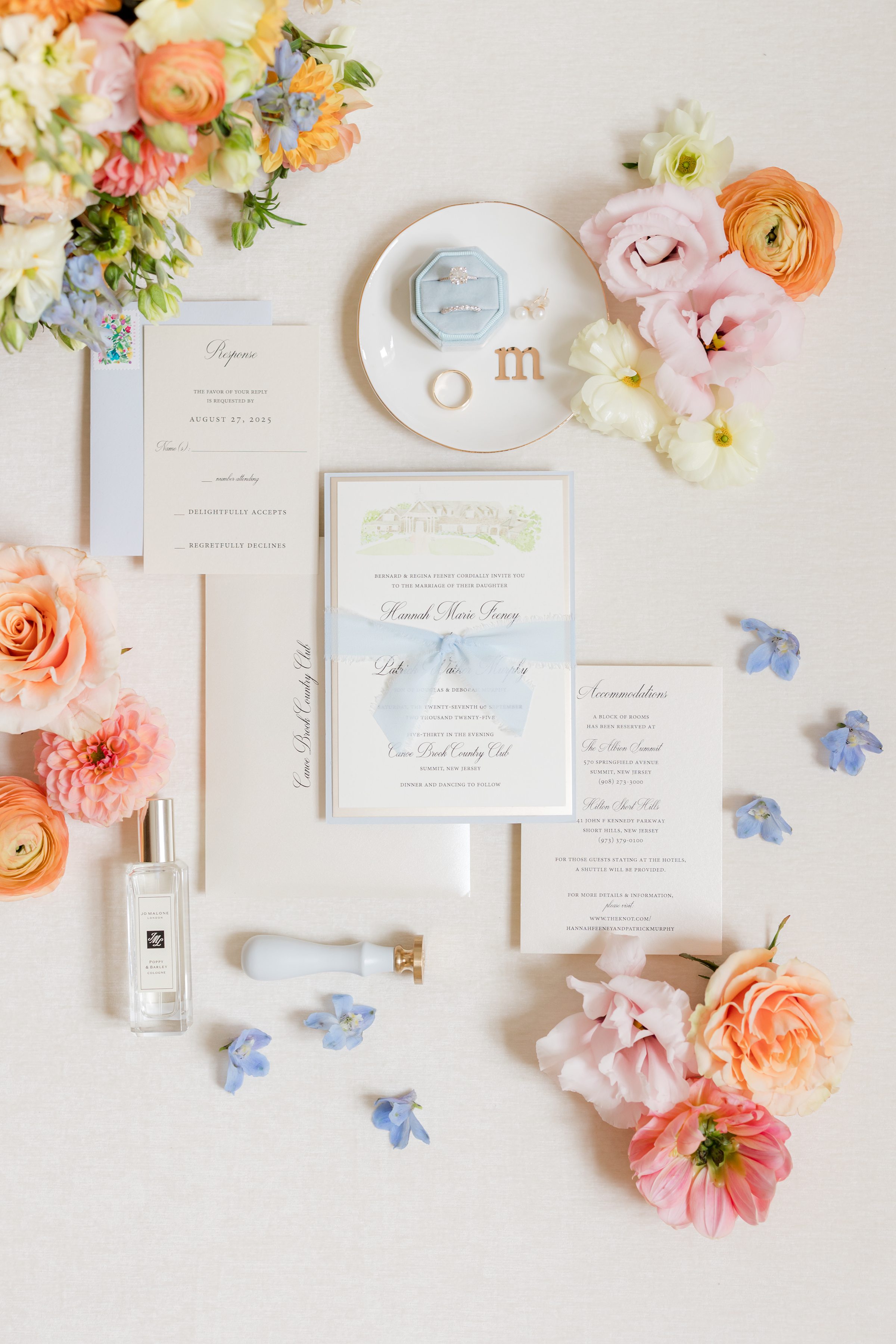 Wedding stationery and florals, capturing the elegance and intimacy of the day.