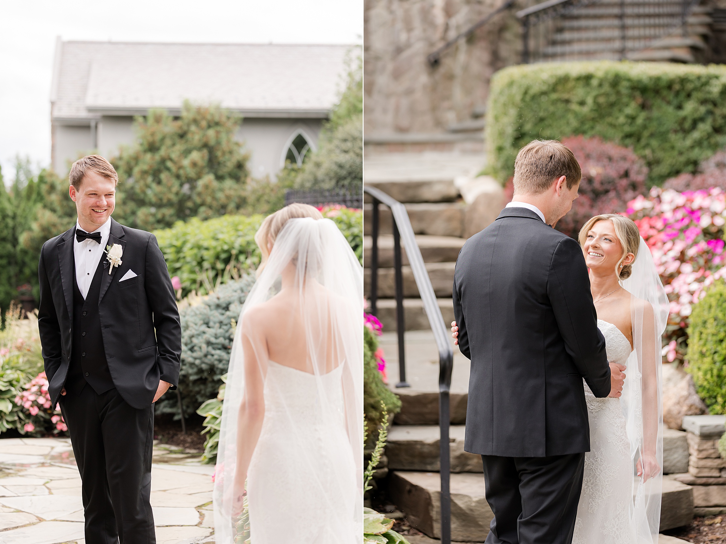 Groom turning to see the bride for the first time, then went to her to hold her