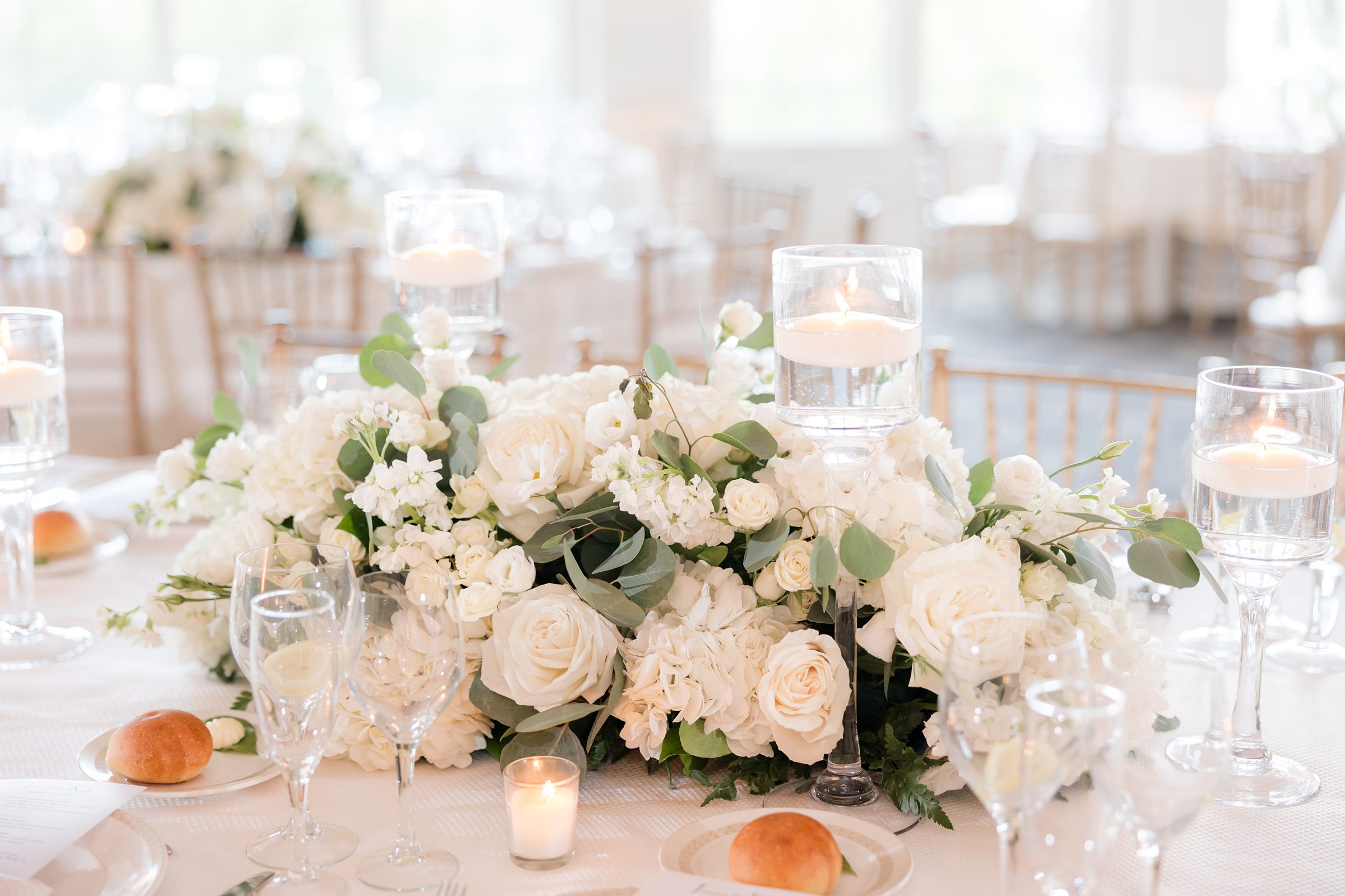 Flower table topper at sweetheart table