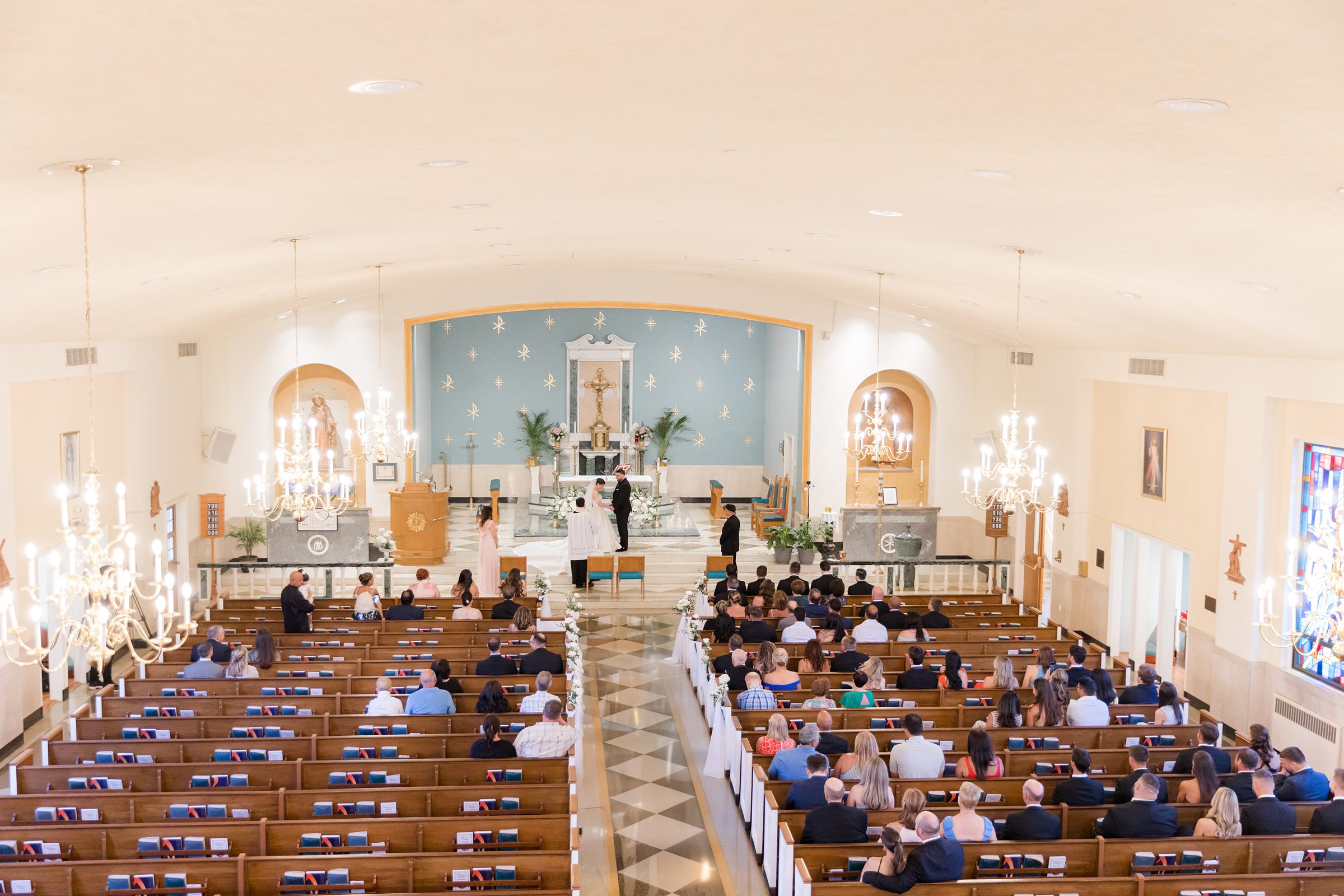 Wide shot of ceremony space at Church of Nativity