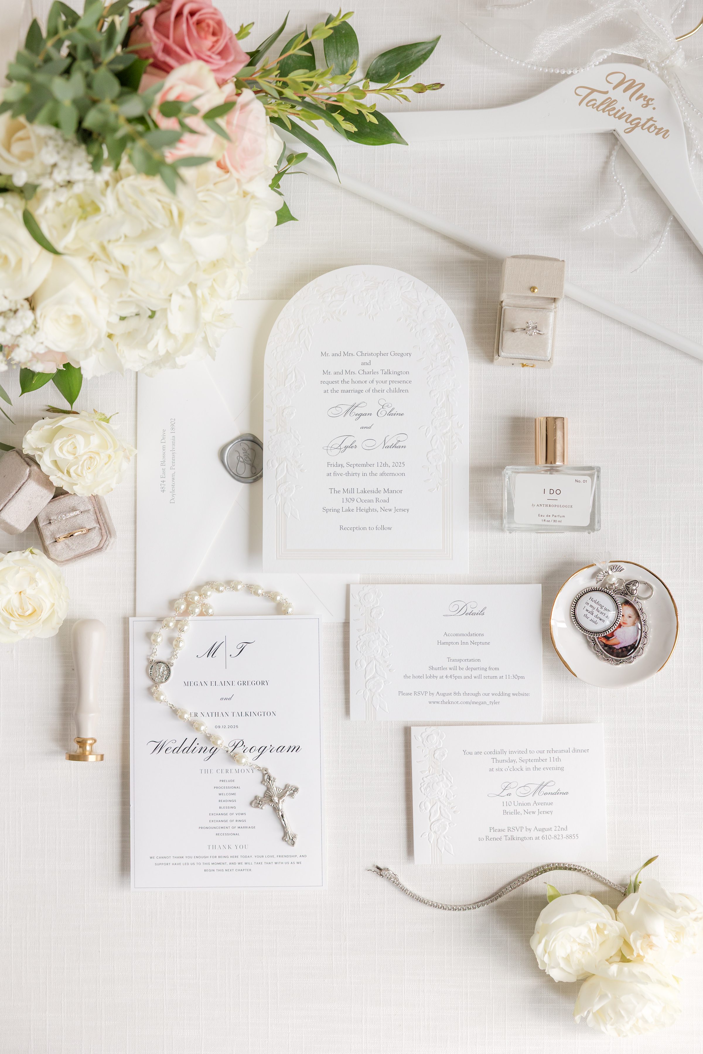 Wedding invitation suite, florals, and heirloom details, telling a cohesive and romantic story of the day.