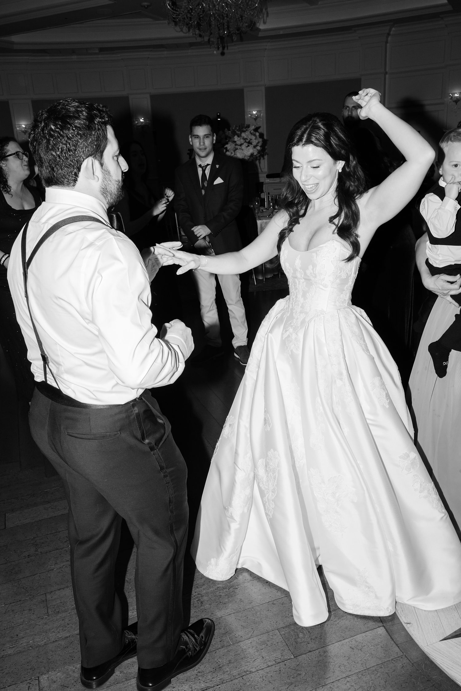 Bride and groom dancing together at the after party