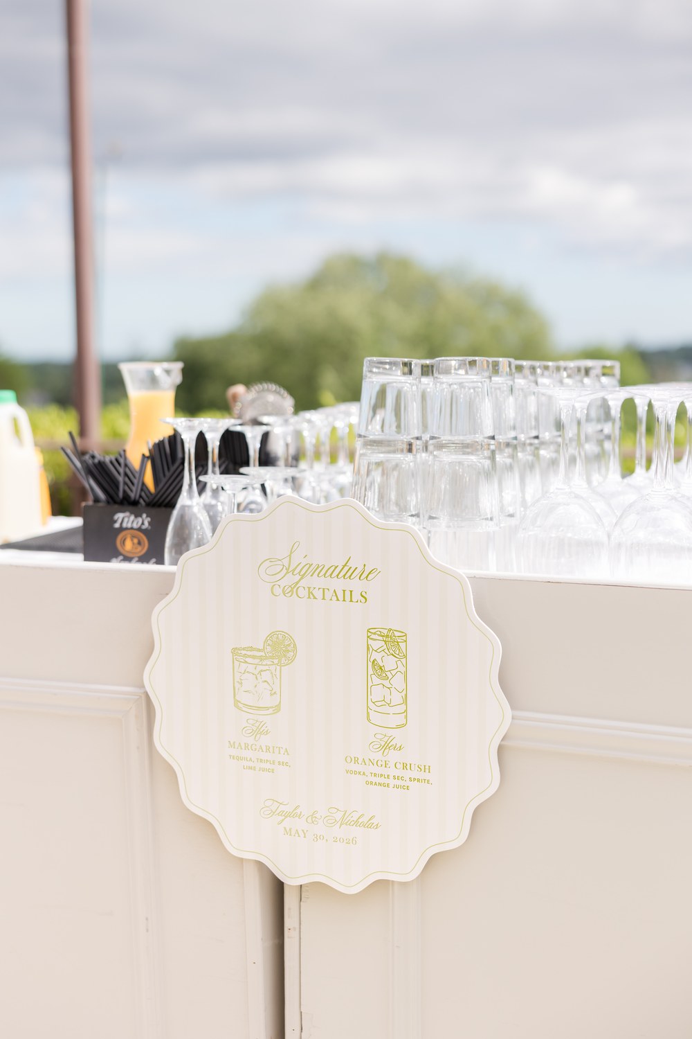 Signature cocktail sign