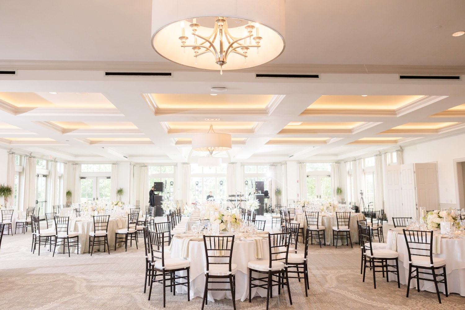 Ballroom set for the reception